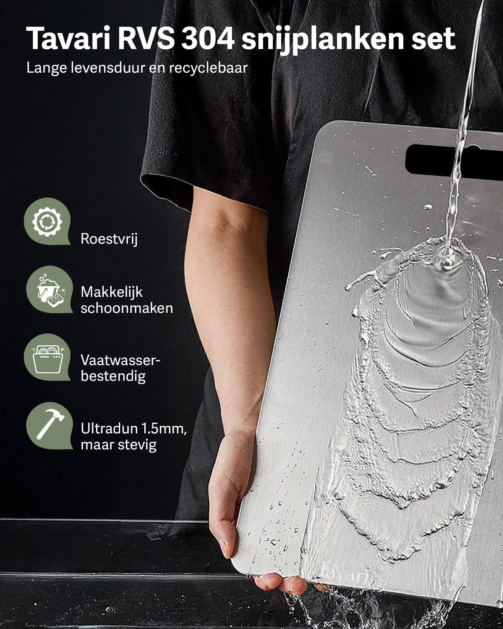 Tavari RVS snijplanken set
