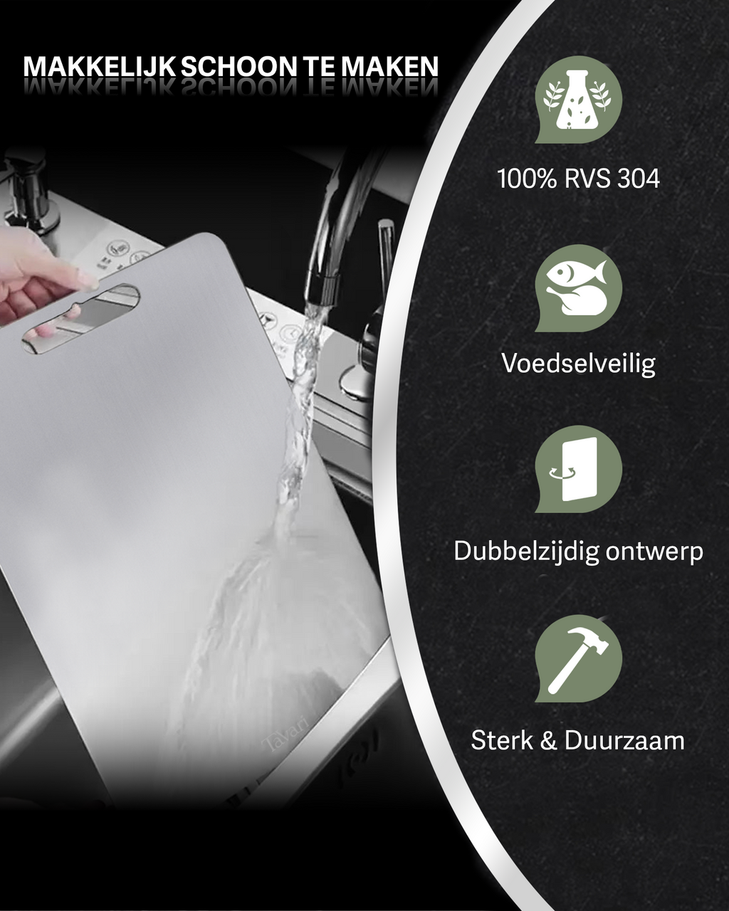 Tavari RVS snijplanken set