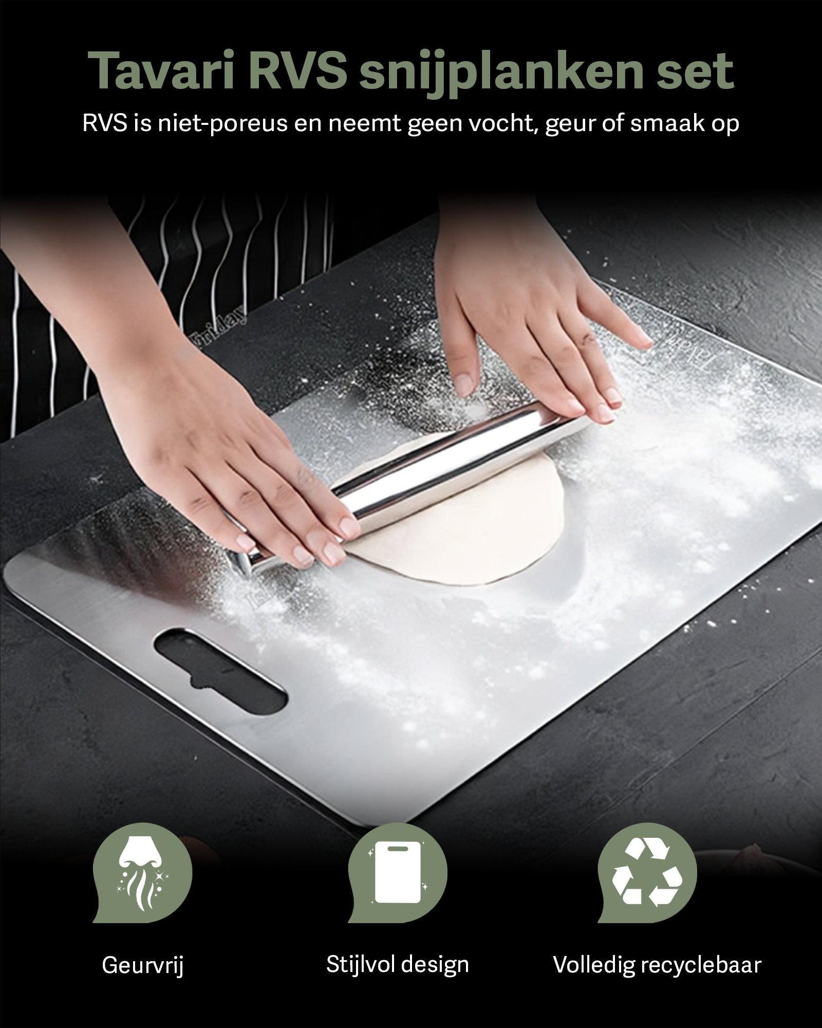 Tavari RVS snijplanken set