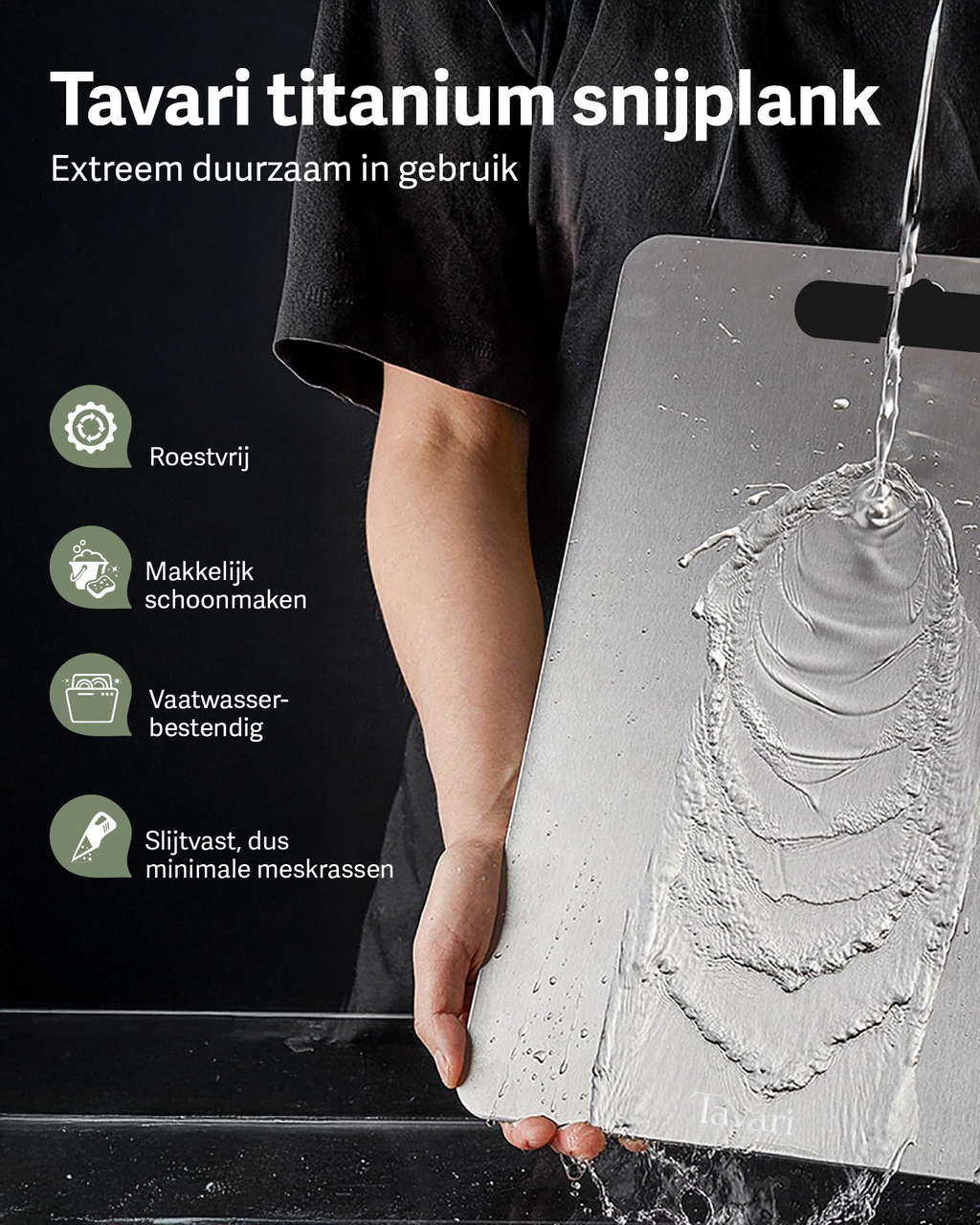 Tavari 100% zuiver titanium snijplank