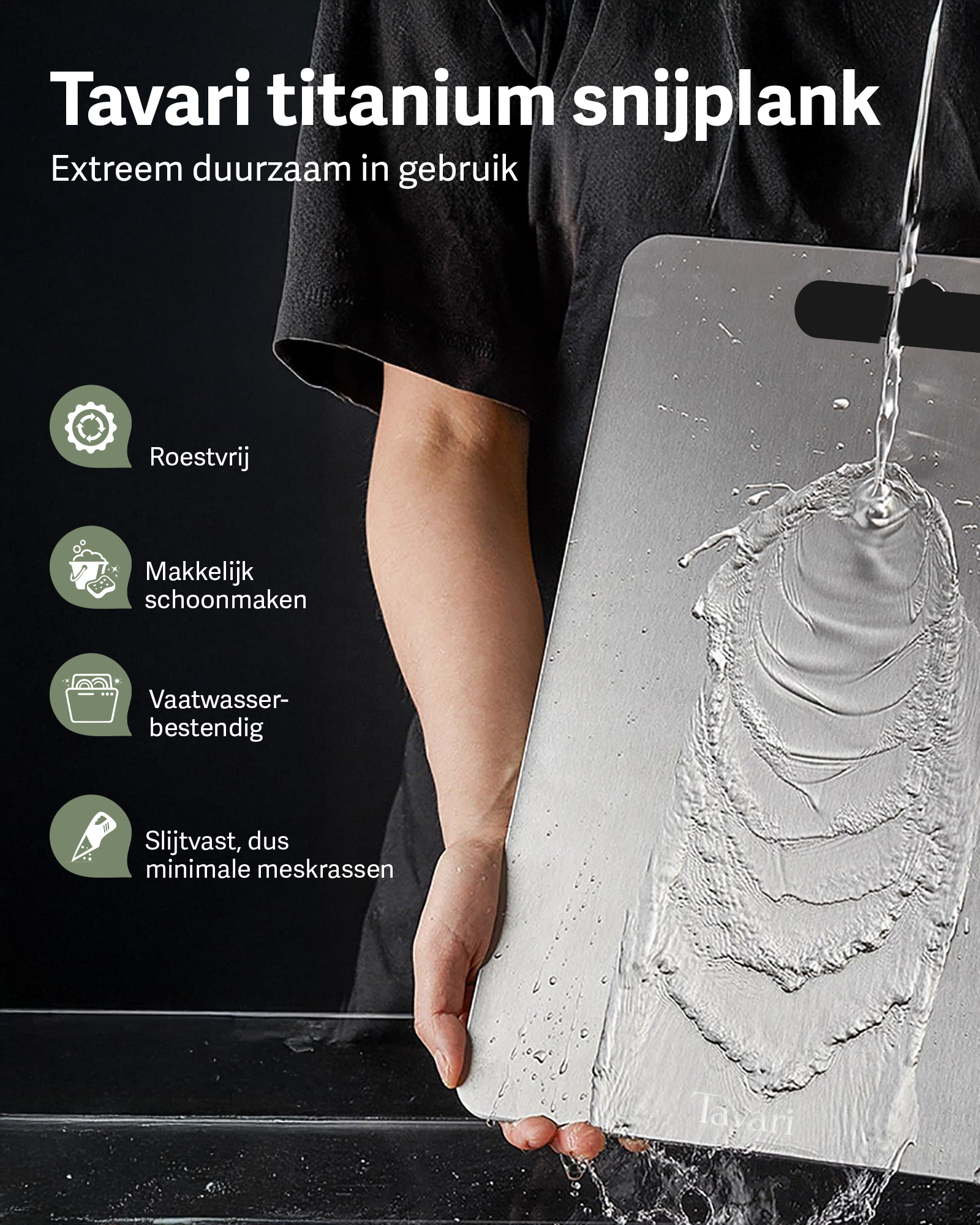 Tavari 100% zuiver titanium snijplank