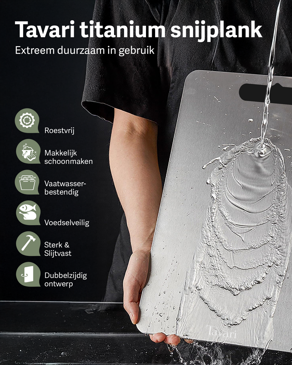 Tavari 100% zuiver titanium snijplank