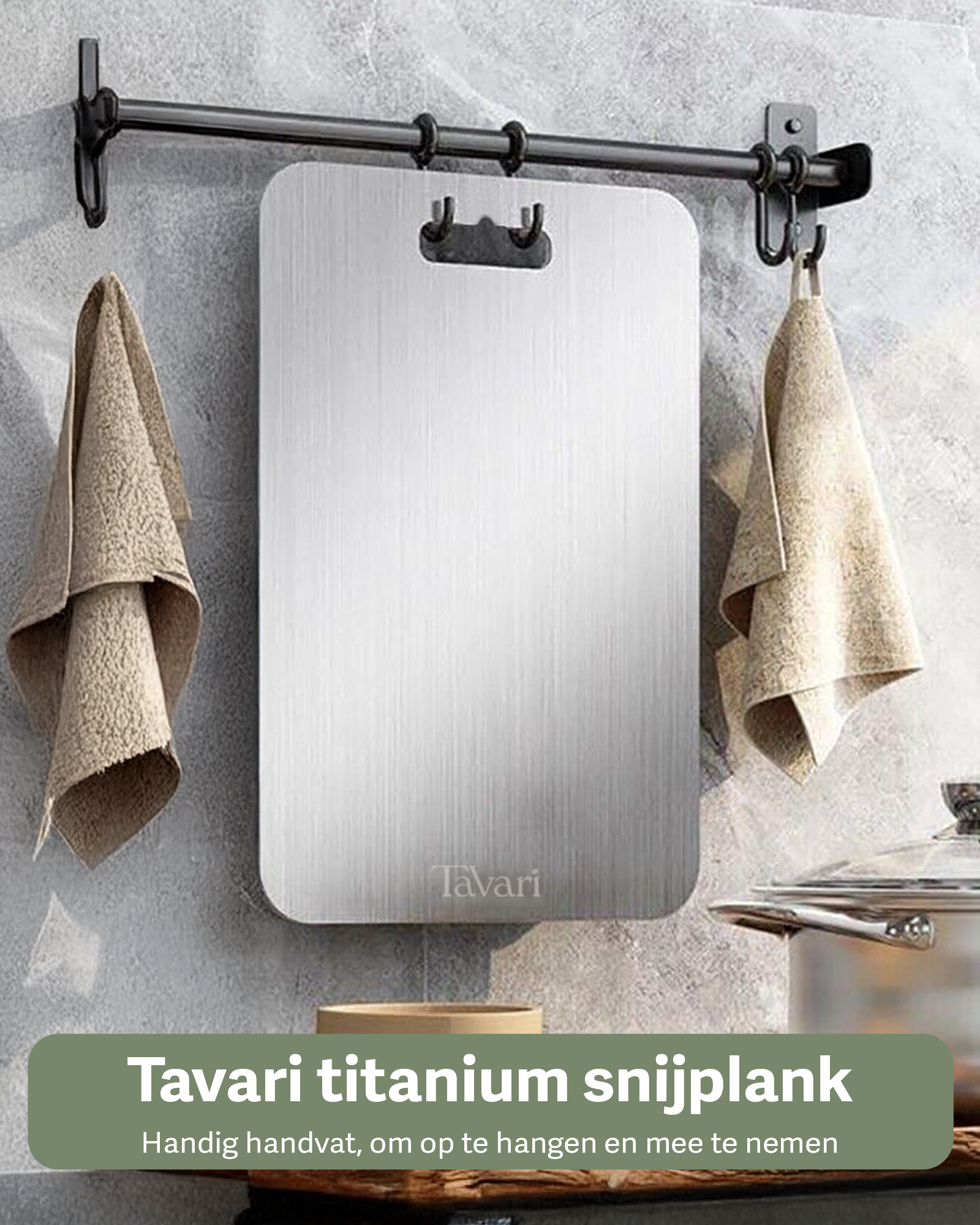 Tavari 100% zuiver titanium snijplank