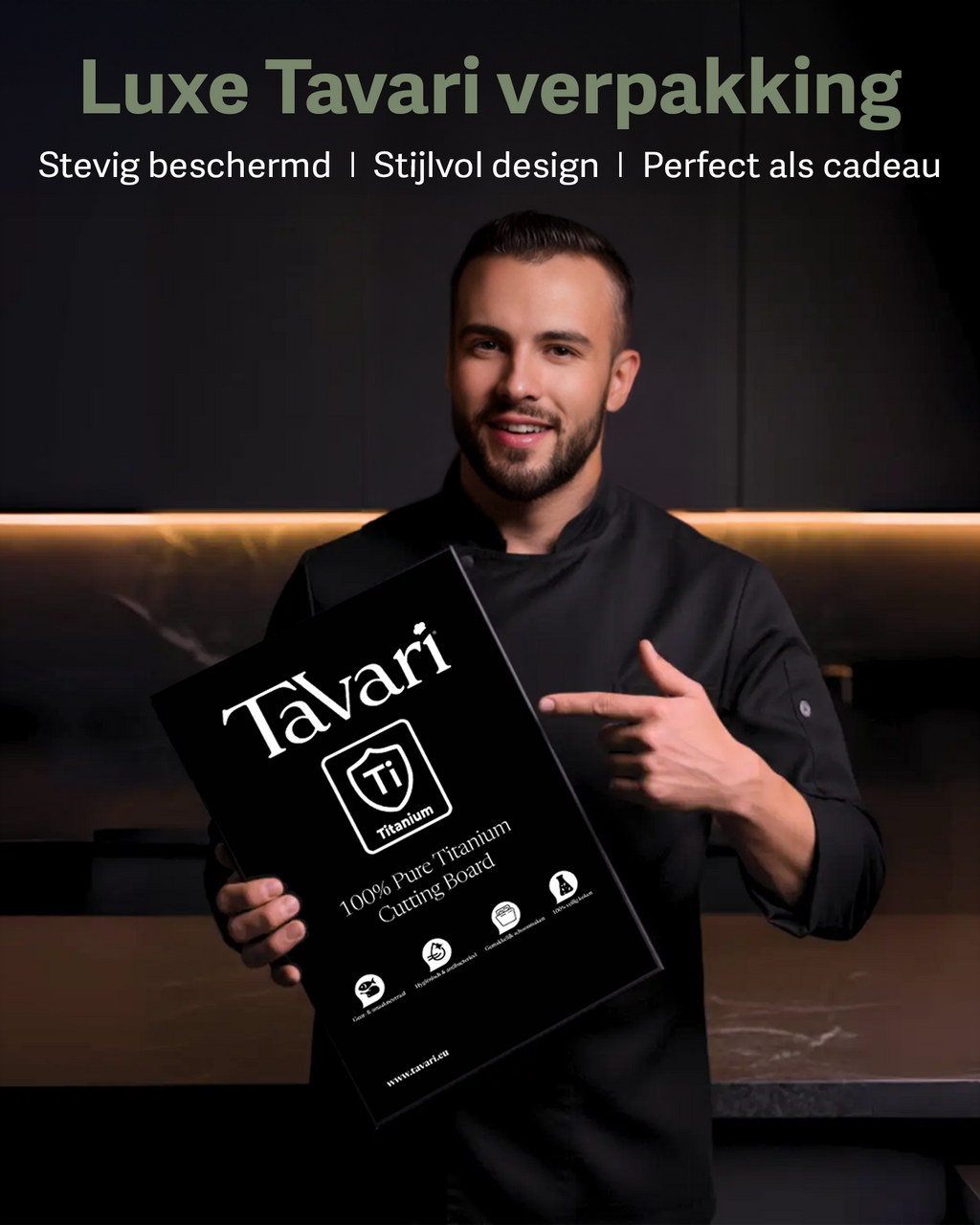 Tavari 100% zuiver titanium snijplank XL